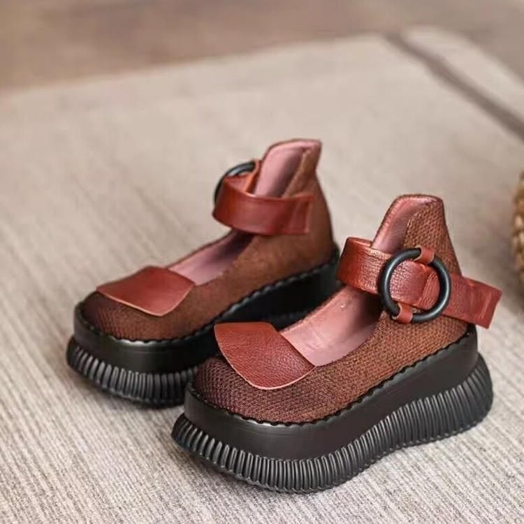 Модные туфлиТолстая подошва Маффин Увеличение круглой головки Мода Все удобные нескользящие дышащие спортивные износостойкие каблуки Женщины