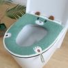 Зимняя теплая накладка на сиденье унитаза, милая мультяшная подушка для сиденья унитаза, универсальный водонепроницаемый коврик для унитаза на молнии, аксессуары для ванной комнаты