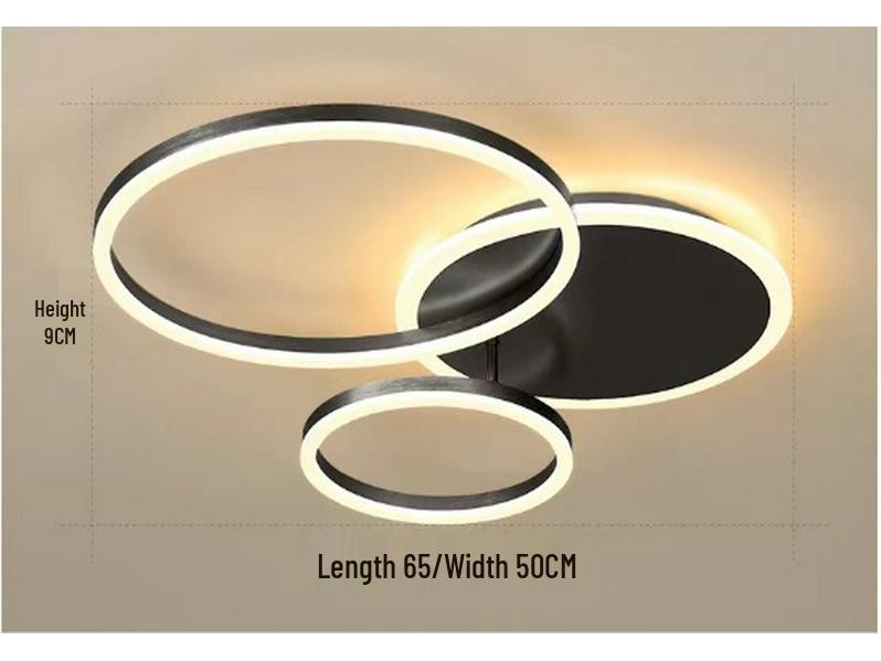 Скандинавская современная светодиодная потолочная лампа - Креативный круглый дизайн для гостиной, кабинета, спальни