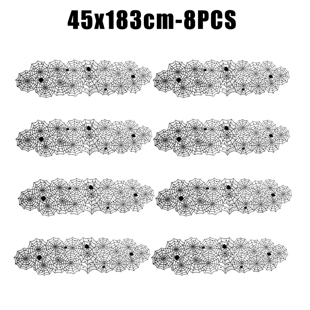 Хэллоуин Черная кружевная скатерть Паутина Чехол LuoluoHouse Элегантный Ужас Маскарадная вечеринка Страшная Ночь кино Декор стола
