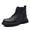 2025 New High-top Thick-soled Men's Boots British Style Trend Martin Boots Men's Warm and Velvet Tooling Boots