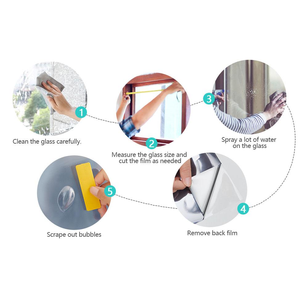 Конфиденциальная оконная пленка, солнцезащитная зеркальная светоотражающая тонировка для окон, односторонняя терморегулирующая виниловая анти-УФ-стеклянная наклейка для домашнего офиса
