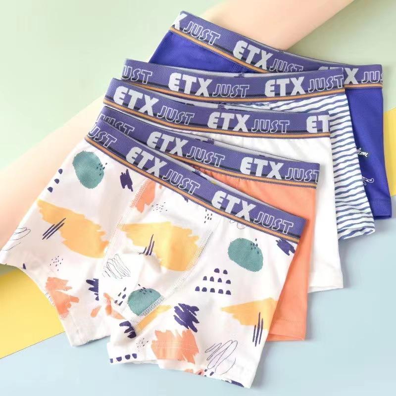 5 шт./лот, нижнее белье для мальчиков, детские шорты-боксеры, хлопковые трусы для мальчиков, размеры 100-160