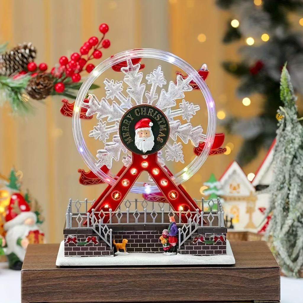 1pc Dreamy Rotating Glowing Ferris Wheel Music Box,Romantic Surprise for Christmas Tree,Creative Home Decor,Christmas Gift,Christmas Decorations Music