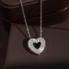 ZAKOL Shiny Micro-set Zircon Heart Necklace for Women Girls Cute Minimalist Fashion Anti-allergic Choker Neck Accessories