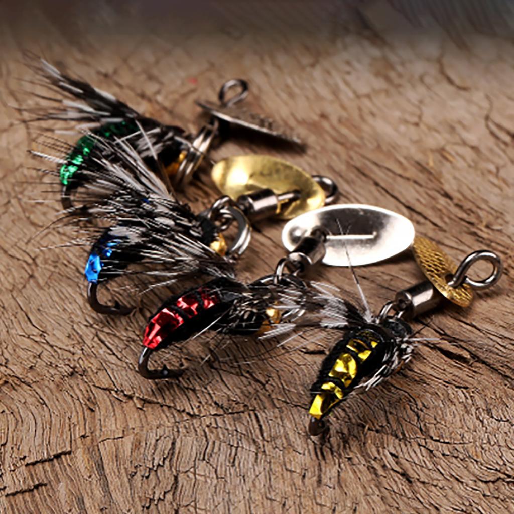 5pcs Insect Flies Fly Fishing Lures Decoy Baits Sequins Fishing Hooks Artificial Insect Baits Lures Fishing Tackle