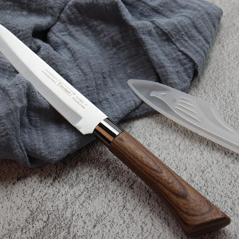 Портативный многофункциональный кухонный нож для резки мяса, бытовой вспомогательный кухонный нож с деревянной ручкой, кухонный нож из нержавеющей стали