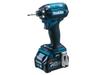 LED Light Rechargeable Impact Driver 2 Case Included TD002GRDX (Blue) 40Vmax2.5Ah Batteries, Charger,