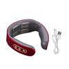 Электрический шейный плечевой импульсный массажер с подогревом для облегчения боли, расслабления мышц, красный