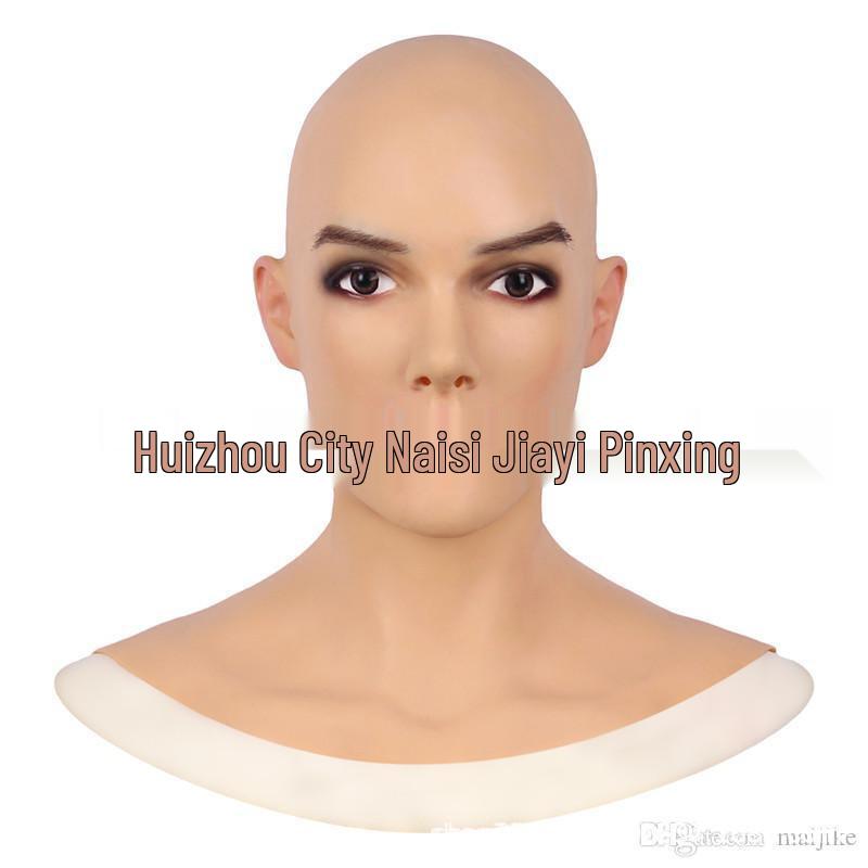 Crying Child Latex Mask with Wig - Handsome Guy Style Halloween Old Man and Young Person Face Mask