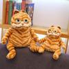 Non-Toxic Fat Orange Plush Cat Stuffed Animals Toy Lifelike Yellow Tabby Cat Kitty Toy For Children And Children Xmas Birthday