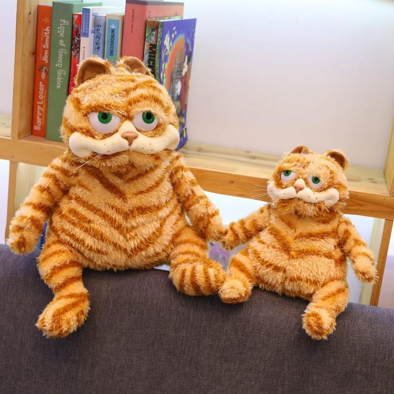 Non-Toxic Fat Orange Plush Cat Stuffed Animals Toy Lifelike Yellow Tabby Cat Kitty Toy For Children And Children Xmas Birthday