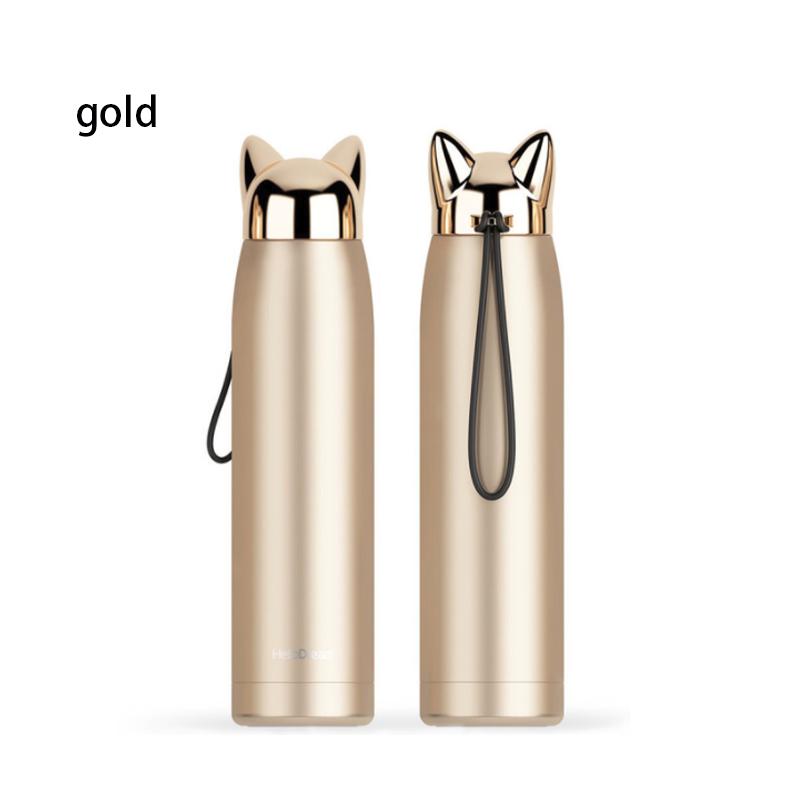 300/320ml Thermos Bottle Stainless Steel Vacuum Flasks Cute Cat Ear Thermal Cup Portable Travel Outdoor Mug for Coffee Tea Milk