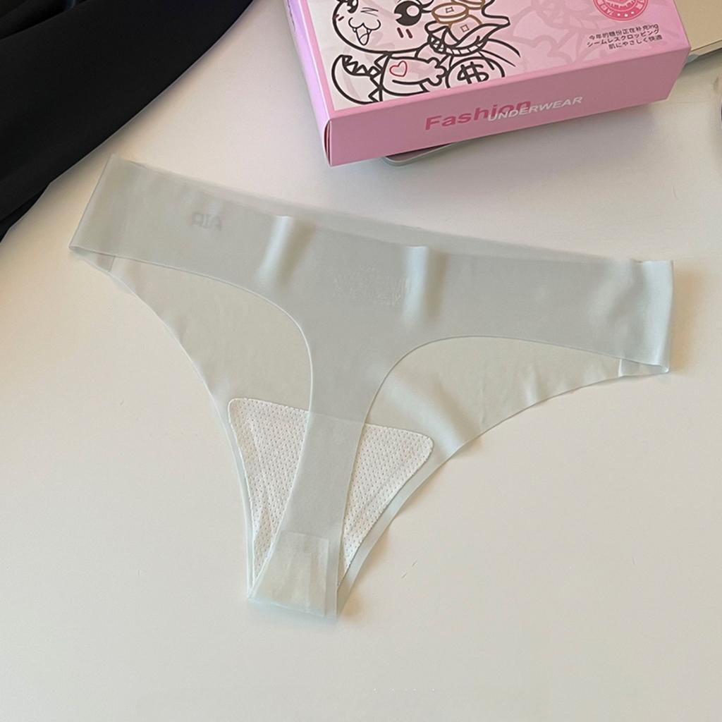 Air Ultra-Thin Ice Silk Thong Pure Cotton Bottom Crotch Sexy Thong Fitness Yoga Girls Underwear