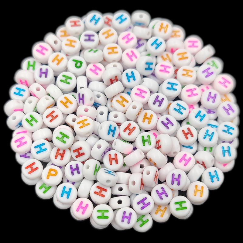 Товары для домашней вечеринки, 50 шт., 7 мм, красочные буквы, оптовая продажа, свободные бусины, изготовление ювелирных изделий, ожерелье, браслет, сделай сам, для кулона