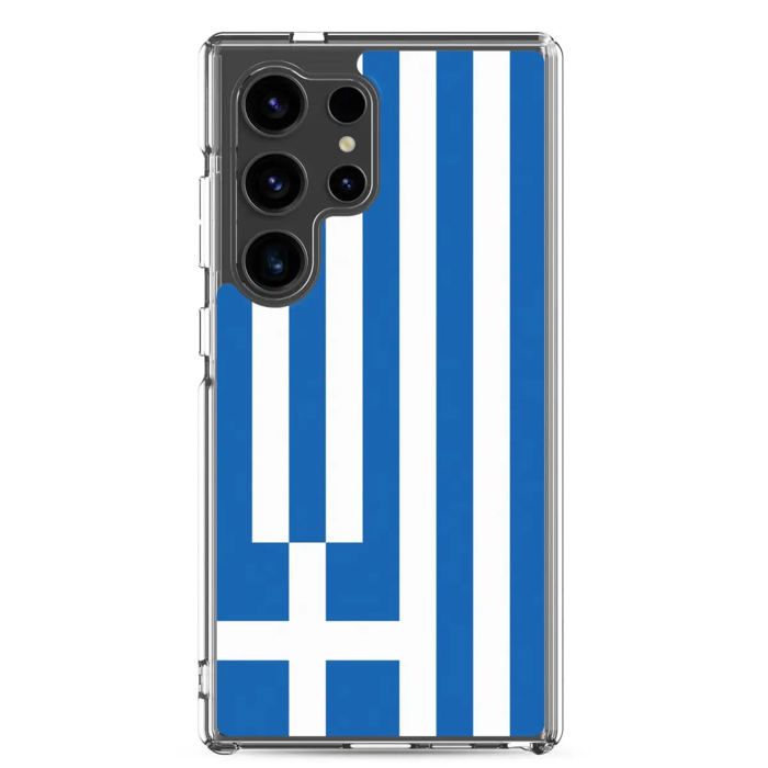 Coque Téléphone - Samsung - Galaxy S24 - Drapeau Grèce - Souple - Multicolore