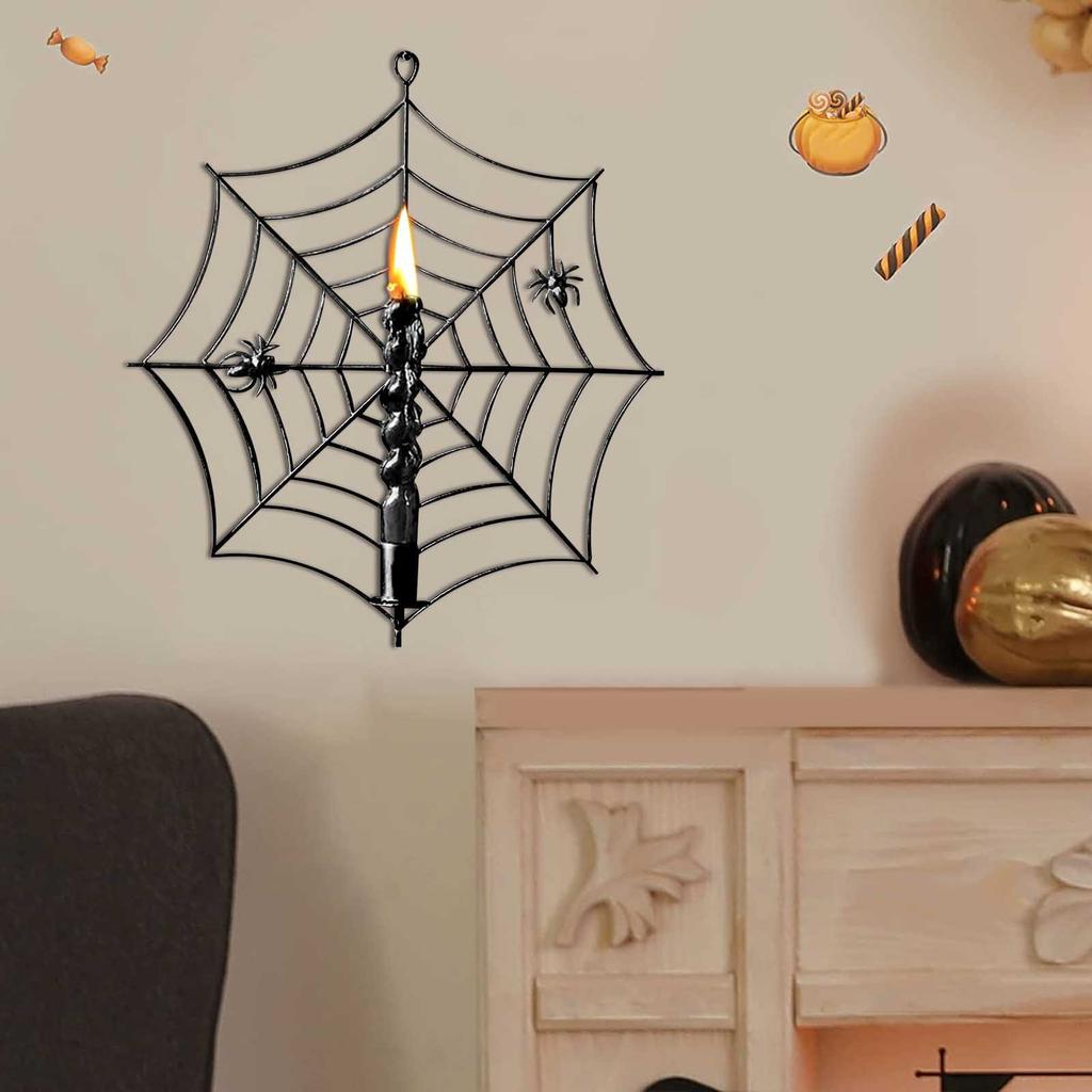 Паутина Подсвечники, Паутина Настенный Подсвечник для Тонких Свечей, Паутина Настенный Подсвечник для Тонких Свечей для Украшений на Хэллоуин