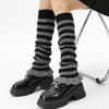 Стиль горячей девушки Y2K Весна Осень Женские полосатые носки-гольфы Гетры для кожаной обуви Вязаные носки до икры из толстой пряжи