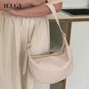 IELGY Spring/Summer Shoulder Fashion Simple Woman's Messenger Dumpling Bag Soft Leather Large Capacity New Moon Bag