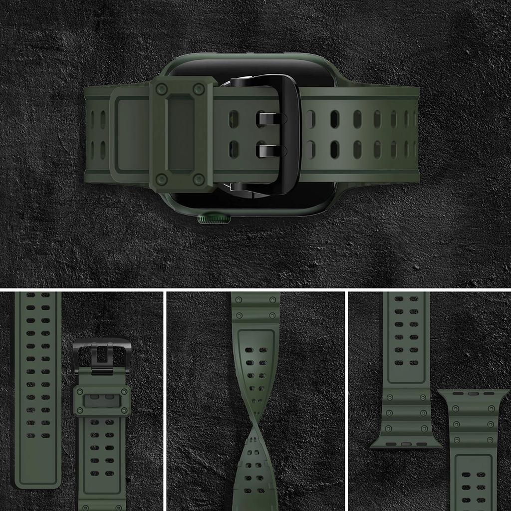 Strap Triple Protection Pasek Apple Watch Se, 9, 8, 7, 6, 5, 4, 3, 2, 1 (41, 40, 38 Mm) Opaska Bransoleta Zielony