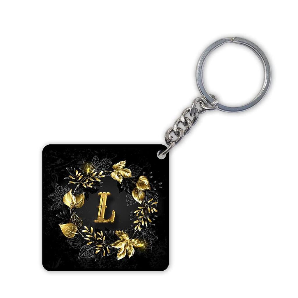 Золотая рамка с крамовой кружкой с буквенным принтом L + брелок, подарок для любви, дня рождения, жены, мужа, подруги, парня, детей, брата