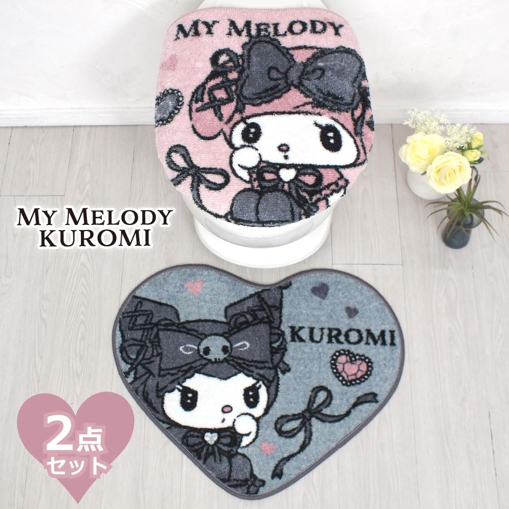Sanrio Midnight Merokuro Kuromi My Melody Туалетный коврик, набор из 2 предметов для уборки и подогрева & SB-664-S