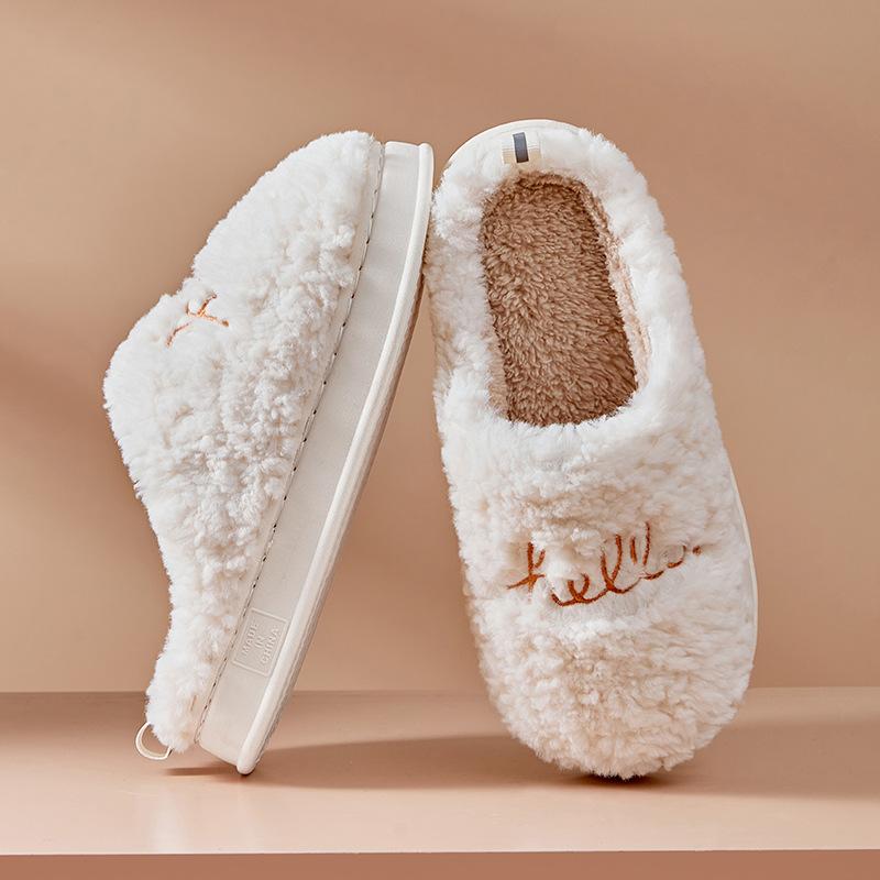 Зимняя одежда нескользящие пушистые тапочки хлопковая швабра утолщенные теплые домашние хлопковые тапочки