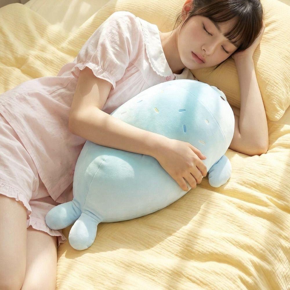 Plush Fabric Seal Stuffed Animal Cute Seal Shape Seal Cuddle Pillow Bedtime Cuddling