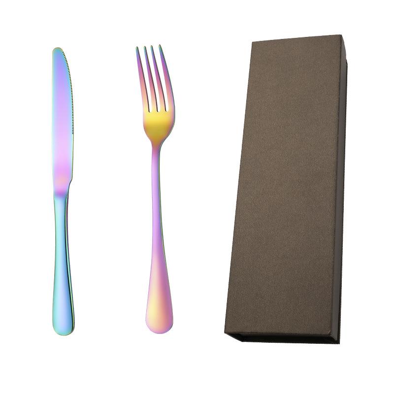 Посуда из нержавеющей стали, нож и вилка, подарочный набор, нож и вилка для стейка, посуда в стиле вестерн, подарок компании