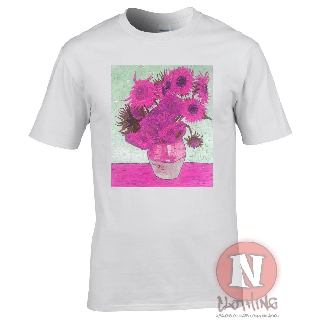 Van Gogh Sunflowers Vaporwave TShirt Aesthetic Recolourized Classic Art Tshirt