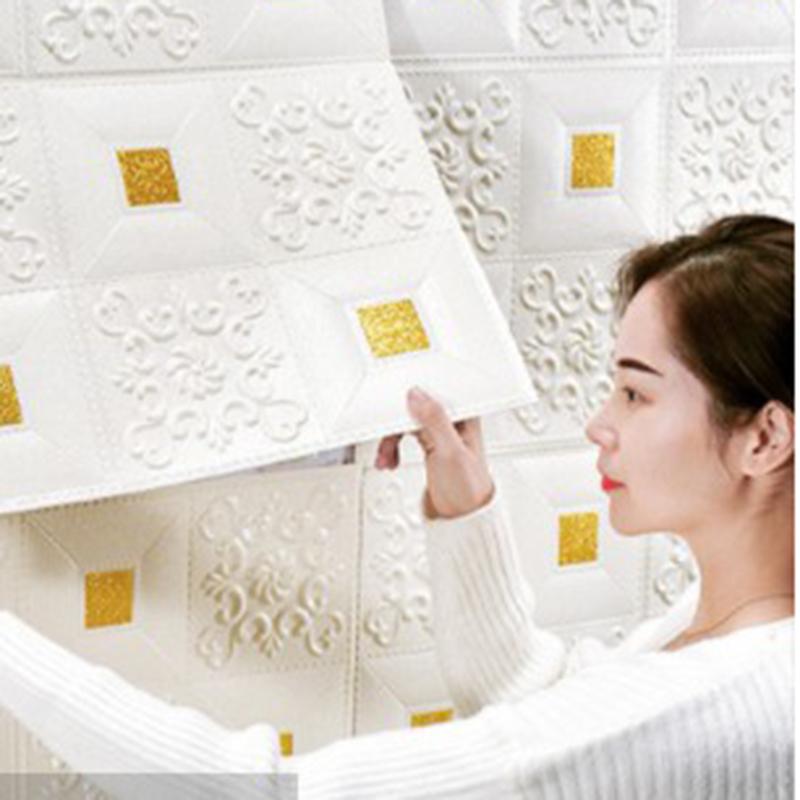 70x70 см 3D самоклеящаяся наклейка на стену, трехмерная потолочная панель, украшение на крышу, пенопластовые обои, цветная наклейка, настенная панель