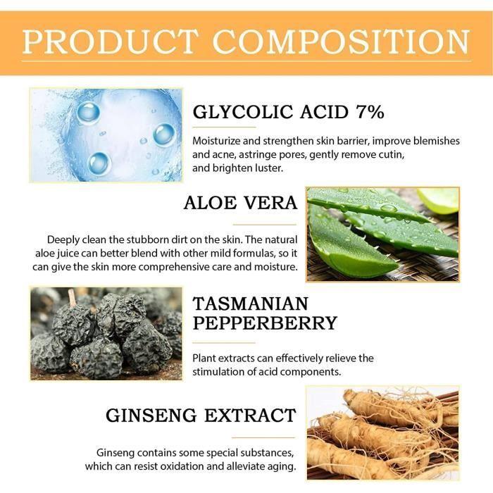 Solution Tonique - Glycolic Acid 7% - 100ml - Vegan - Tous types de peau