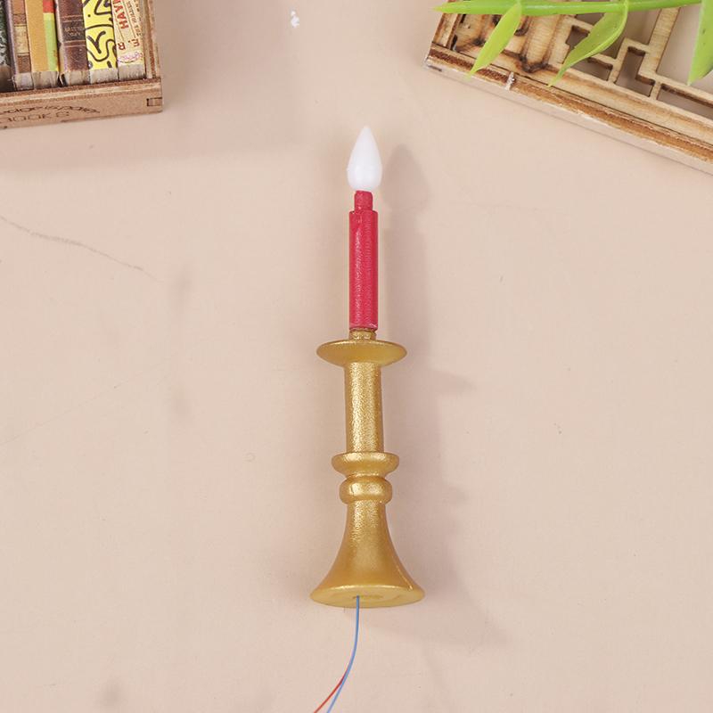 Миниатюрный кукольный домик, свеча, настольная лампа, мини светодиодное освещение, украшение для дома, кукольная мебель, игрушка, может быть ярким
