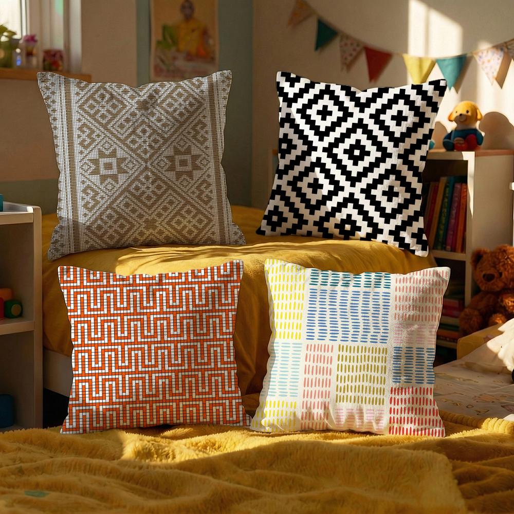 Weaving Cushion Cover Set of Decorative Short Plush Pillow Covers for Sofa Soft Cushion Case x cm