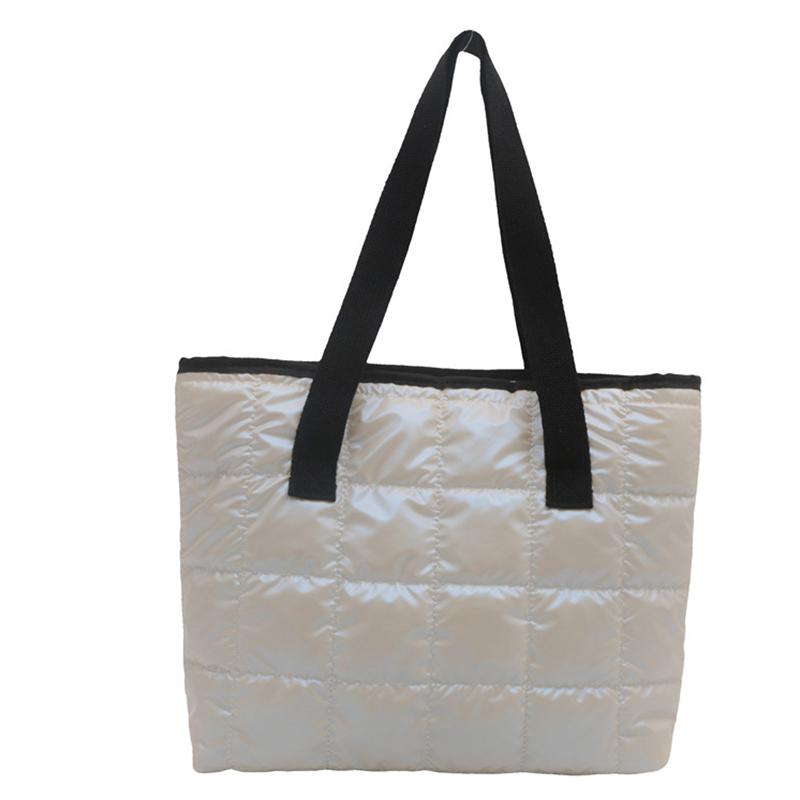Женские сумки-тоут большой вместимости, стеганые, однотонные, из хлопка с подкладкой, ромбовидные, портативные, для отдыха и путешествий