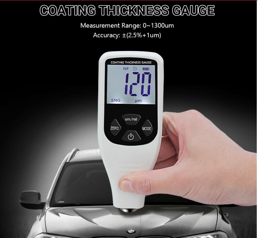 0.1micron/0-1300 Coating Thickness Gauge Plastic Car Paint Film Tester for Accurate Measurements