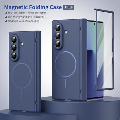 Магнитный беспроводной зарядный чехол Samsung Z Fold Series с полным покрытием и пленкой для шарнира. Совместимо с Fold7/6/5/4/3.