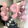 21 шт. 1 2 3 4 5 6 7 8 9-летний набор воздушных шаров на день рождения розовый с днем рождения декор для вечеринки в честь рождения ребенка