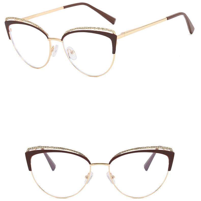 Женские студенческие повседневные очки для путешествий, анти-синий свет, модные индивидуальные художественные винтажные металлические простые очки «кошачий глаз»