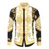 Luxury Royal Shirt Men Casual Slim Fit Long Sleeve Men Paisley Print Shirt Prom Party Shirt