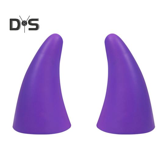 1 Pair Car Devil Horn Sticker 3D Automotive Roof Decoration Front Rear Bumper Guard Anti Collision Protector Waterproof Sunproof Universal Vehicle