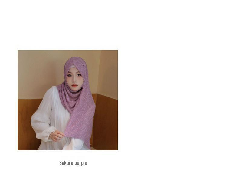 Spring/Summer 2025 Floral Chiffon Scarf Shawl for Sun Protection