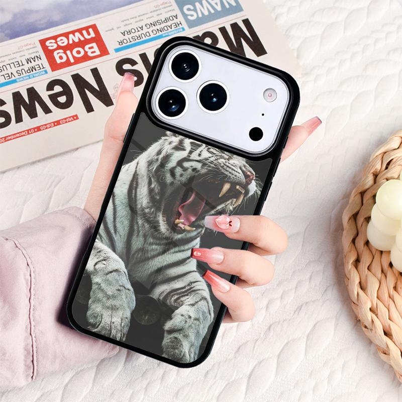 Чехол для телефона «Тигр скалит зубы и рычит» для iPhone 17 16e 15 14 13 12 11 Pro Max Air Mini Мягкая защитная крышка