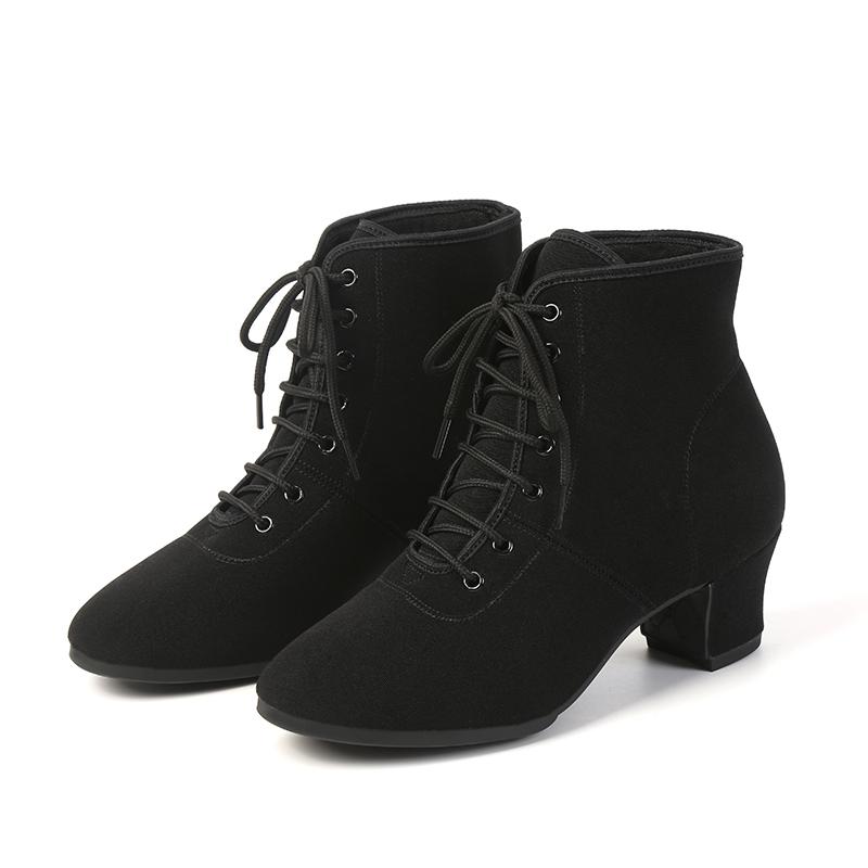 Модные танцевальные ботинки для женщин/девочек, черные туфли для учителей из ткани Оксфорд, высокие современные джазовые туфли для отдыха на открытом воздухе