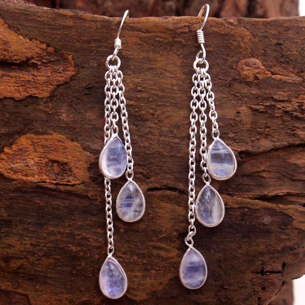 Серьга из сердолика, лабрадорита, лунного камня, аметиста, серебряная, женское украшение, серьга ручной работы из стерлингового серебра 925 пробы, подарок для нее