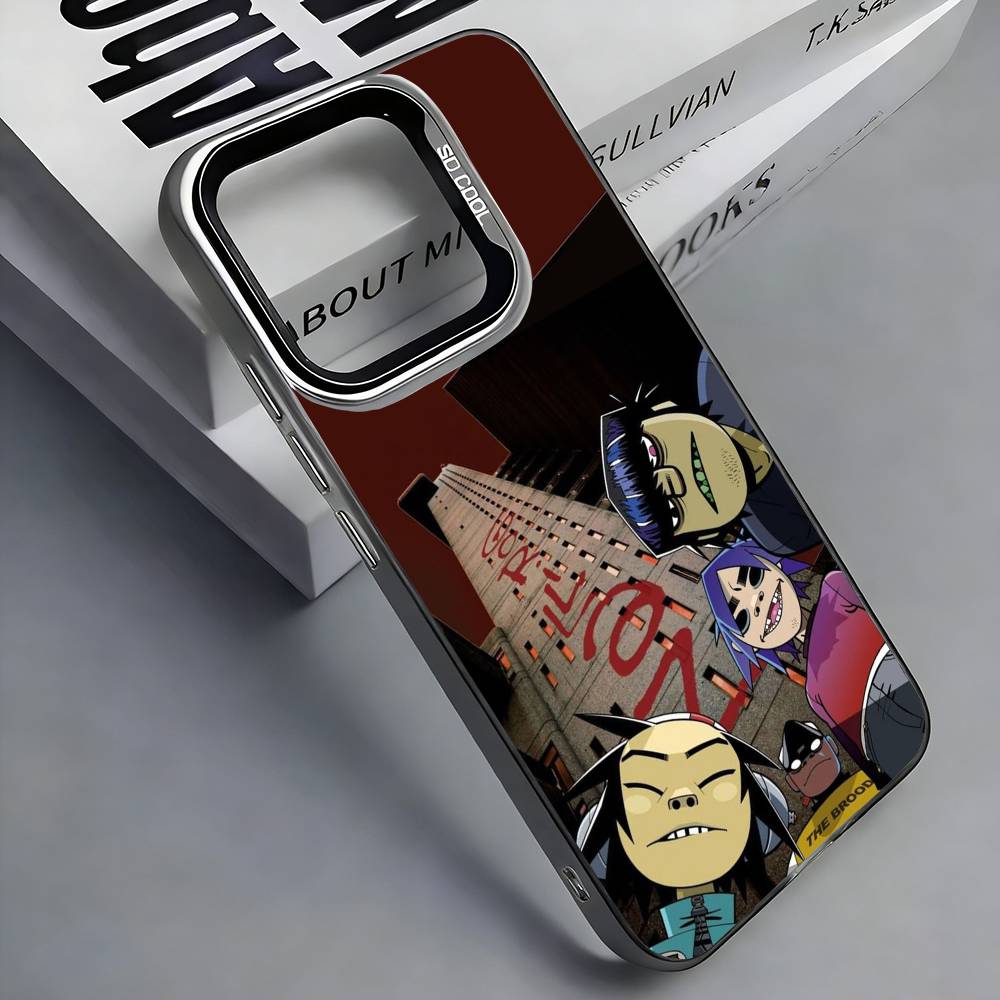 Rock Band G-gorillaz Colorful Silver Back Phone Case For IPhone 17 16 15 14 13 12 11 Plus Pro Max Plus