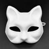 DIY White Masque Craft Kit Unpainted Fox Cat Crown Paper Masque Halloween Party Cosplay Prop for Masquerade
