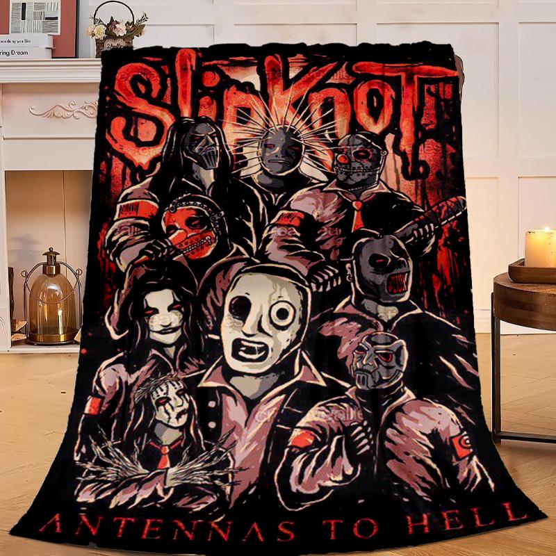 1PC Rock Metal Music Band Collage Flannel Blanket Gift, Suitable for Both Men And Women, Soft Ideal for Beds And Sofa, Birthday Or Christmas Gift