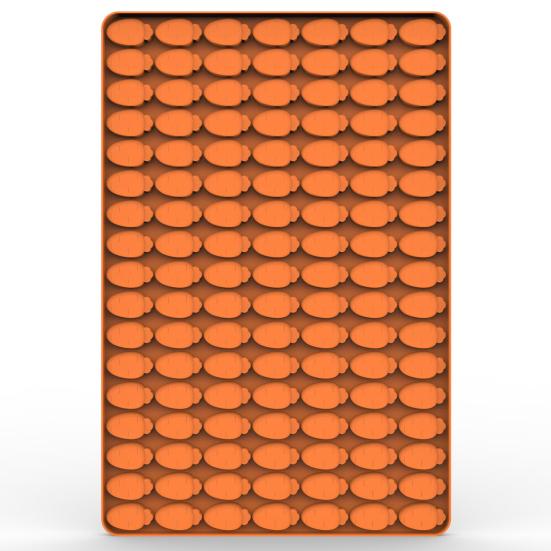 Форма 119 полостей, термостойкая, легко разбирается, безопасный инструмент для выпечки в микроволновой печи, оранжевая мини-морковь, силиконовая форма