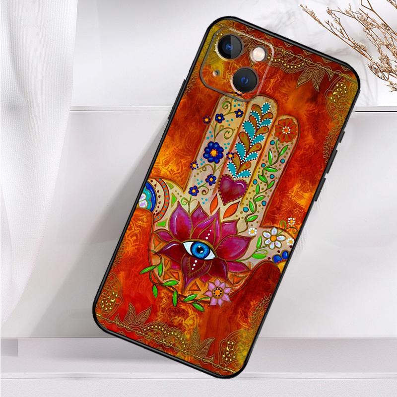 Hamsa Hand of Fatima Case For iPhone 14 13 12 11 16 15 Pro Max Mini Cover X XR XS 8 7 14 16 15 Plus Accessories